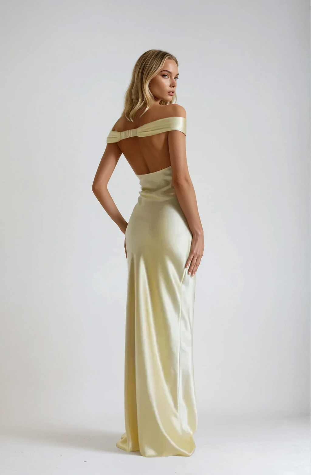 Emory | Robe longue dos nu en satin