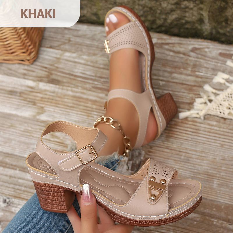 Sandalias Elegance con Tacón Ancho - MODENZA 50%OFF