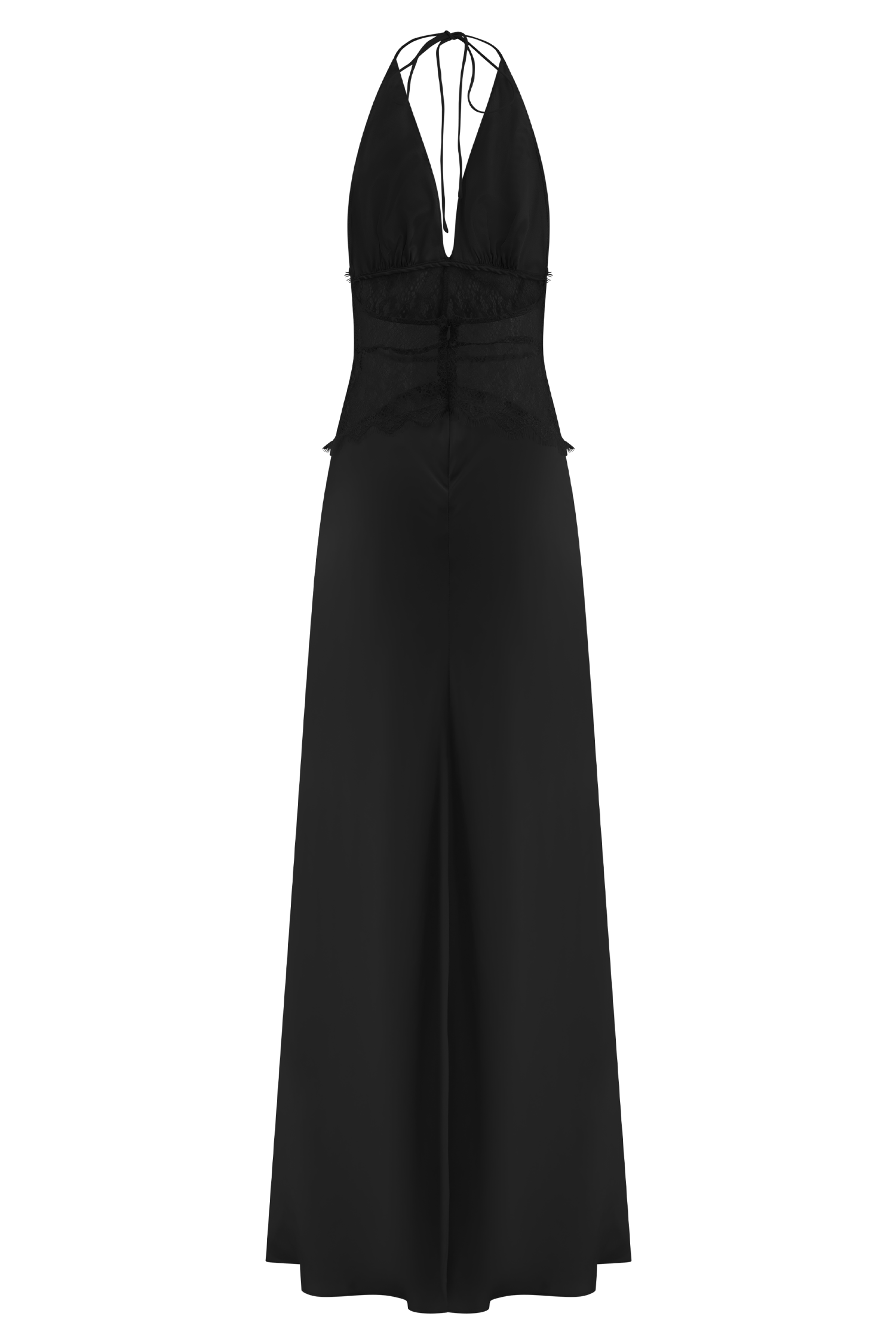 Robe en dentelle et satin Noiréa