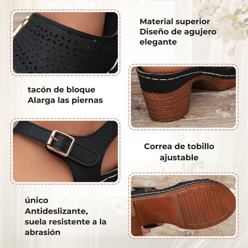 Sandalias Elegance con Tacón Ancho - MODENZA 50%OFF