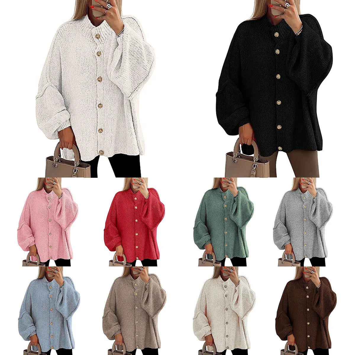 MODENZA Ariana | Cardigan de punto moderna con botones.