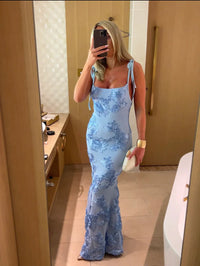 Thessalie | Maxi robe transparente Rosette - MODENZA